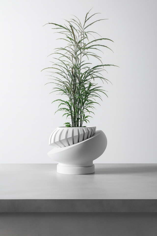 Luxar – Modern Çizgili Dekoratif Saksı