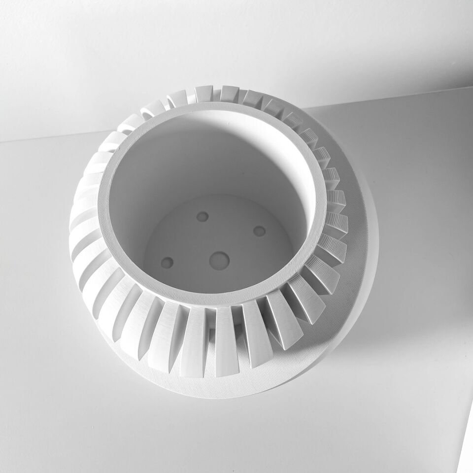 Luxar – Modern Çizgili Dekoratif Saksı